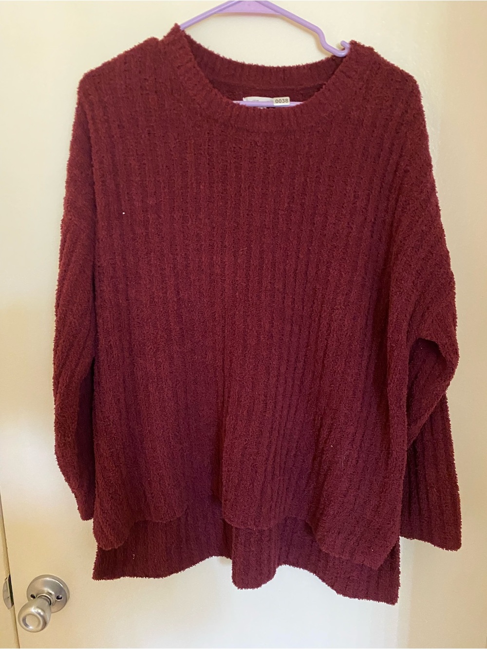Maurices Ribbed Crewneck Sweater in Burgundy